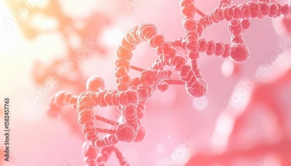 Fototapeta Abstract representation of dna structure visualizing biotechnology genetic research and molecular science innovations in modern medicine