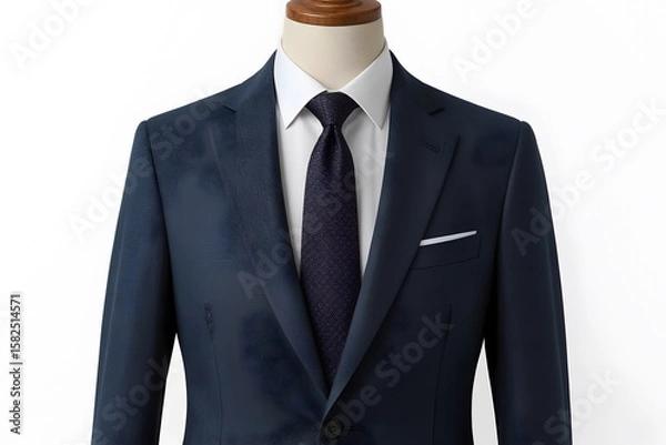 Fototapeta A mockup of a classic business suit, featuring a crisp blazer with subtle texture and fine stitching details
