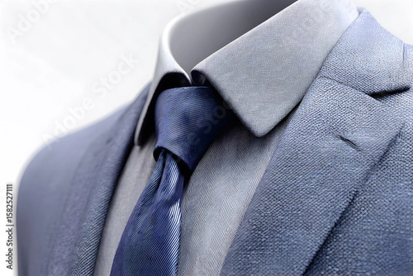Fototapeta A mockup of a classic business suit, featuring a crisp blazer with subtle texture and fine stitching details