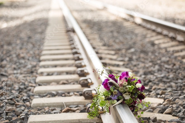 Obraz Flowers on Train Tracks