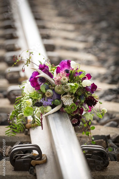 Obraz Flowers on Train Track