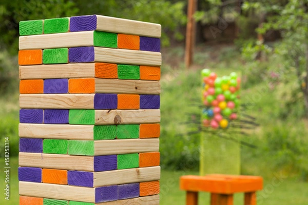 Fototapeta Giant Jenga Block Game