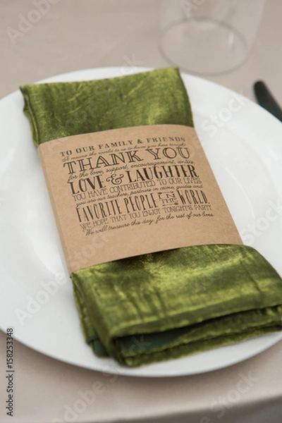 Fototapeta Thank You Label Place Setting