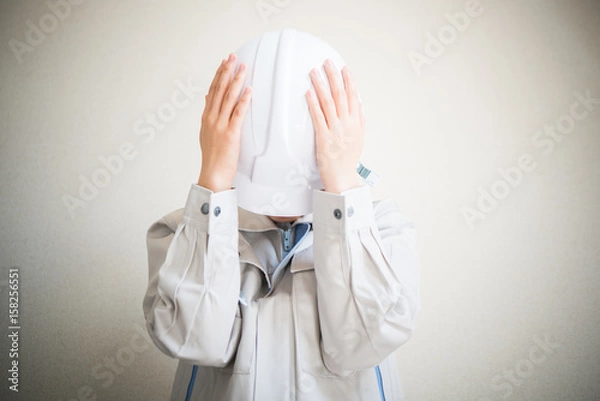 Obraz 落ち込む女性作業員