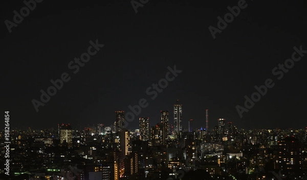 Obraz 日本の東京都市景観・夜景（池袋方向を望む）