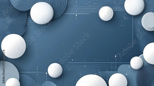 Fototapeta Abstract geometric background with white spheres