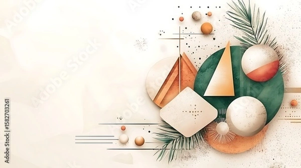 Fototapeta Abstract geometric composition in muted tones