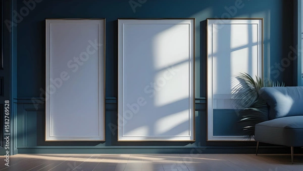 Fototapeta empty room with window and curtains