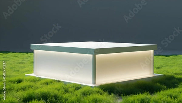 Fototapeta open book on green grass
