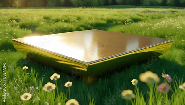 Fototapeta open book on grass