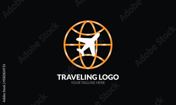 Fototapeta Traveling vector logo design fully editable high quality