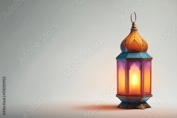 Fototapeta Beautiful Diwali lantern with soft glow creating a serene atmosphere, perfect for festive celebrations and inviting warmth into any space
