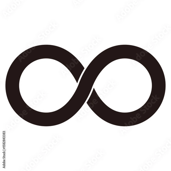 Fototapeta シンプルな無限マークの ベクターイラスト素材　黒　単体