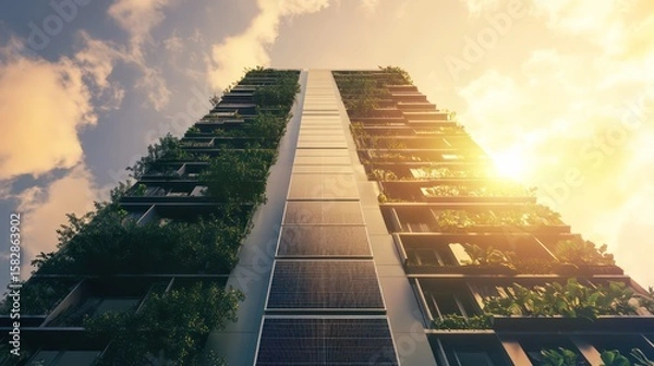 Obraz vertical solar installations