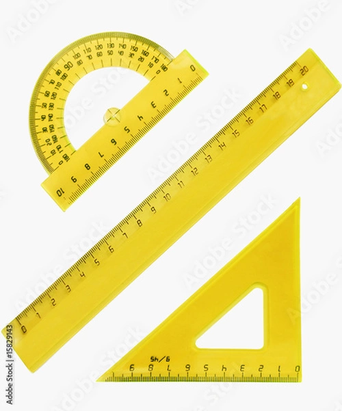 Obraz set of measurement instrument- protractor, ruler