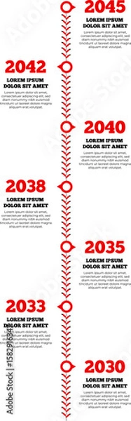 Fototapeta A unique timeline design inspired by baseball lacing, ideal for sports-themed presentations.