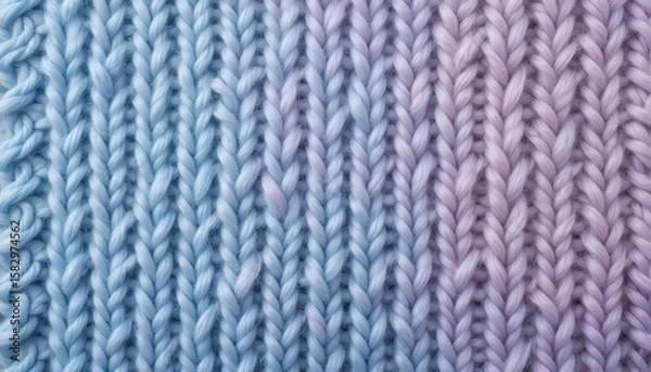 Fototapeta Close up pattern of knitted wool with pastel color