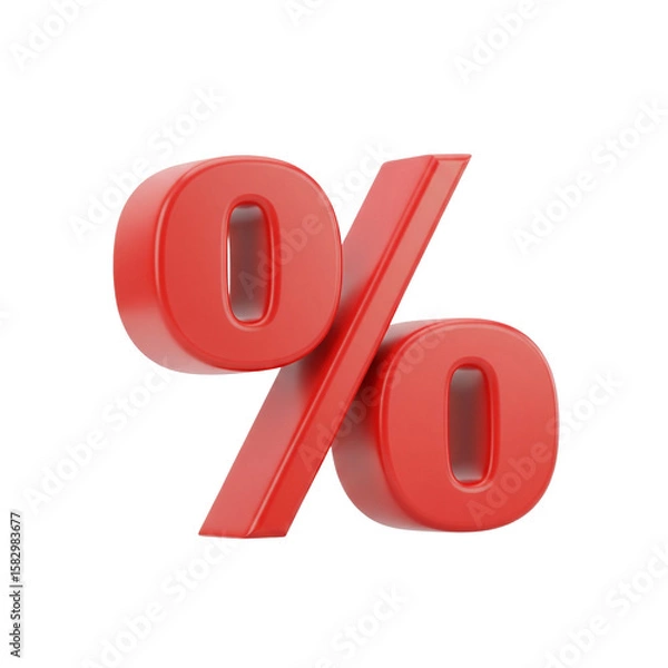 Obraz red percent sign