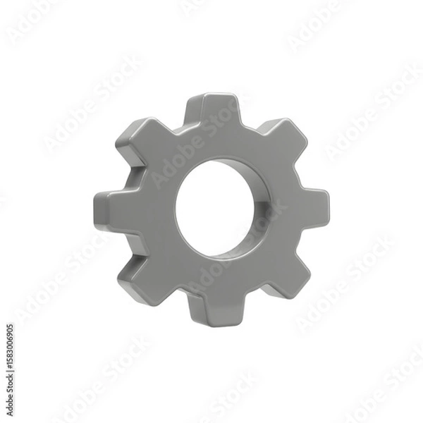Fototapeta Silver gear wheel icon used to represent tools options configuration or preferences