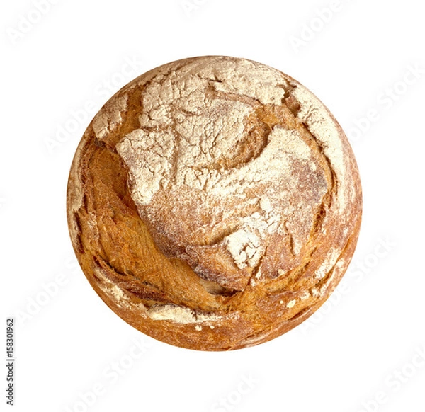 Obraz Perfect circular loaf on white background