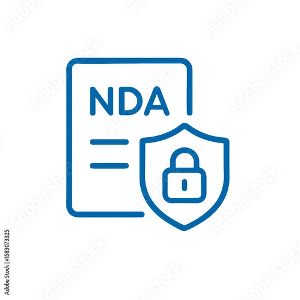 Fototapeta NDA document with lock symbol representing data security  