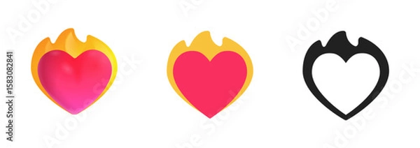 Obraz Heart on Fire Icon
