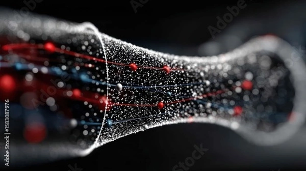 Fototapeta Abstract Data Stream: A Visual Representation of Network Connections