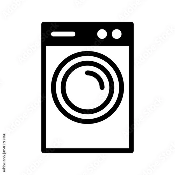 Fototapeta Laundry Machine Solid Icon. Editable Stroke. Can be used for website UI and mobile apps.