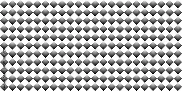 Obraz 画像加工に使える菱形の白黒グラデーションテクスチャー素材　規則的に並んだ図形　png　