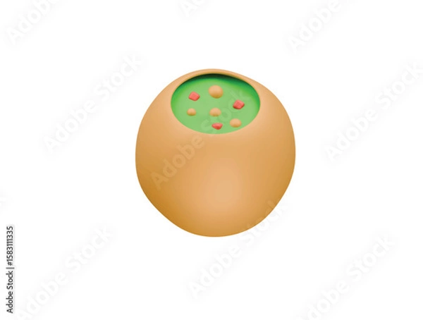 Fototapeta pani puri icon 3d illustration render