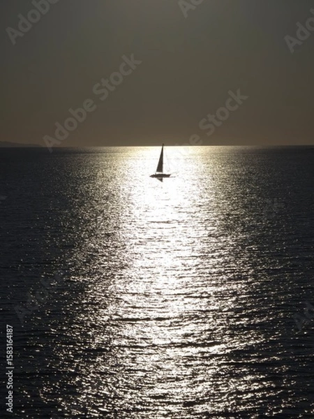 Fototapeta Sailing under a full moon