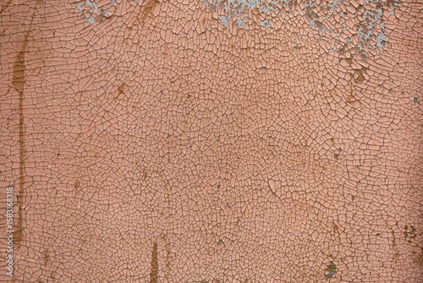 Fototapeta Old brown paint crack surface texture.