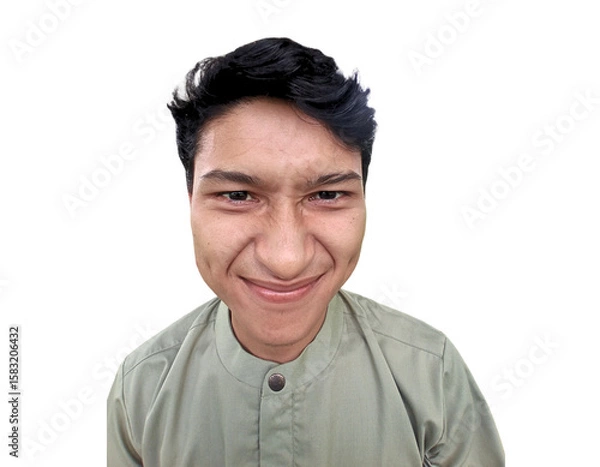Fototapeta Man Making a Funny Face While Smiling – Emotional Expression