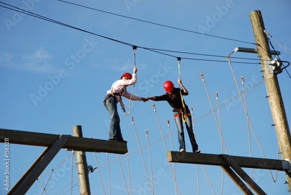 Fototapeta preparing for the risky jump