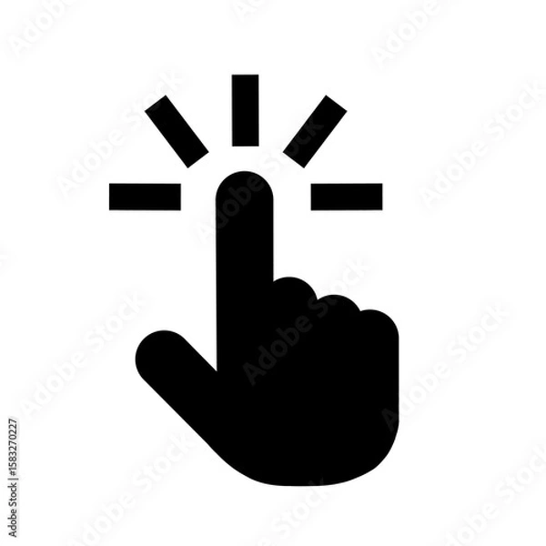 Obraz 指さし　アイコン　記号　サイン タッチ　ワンポイント　手　イラスト