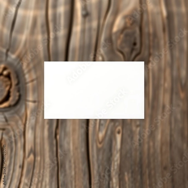 Fototapeta Rustic wood background presents a soft focus aesthetic for unique design and promotional material, with a blank rectangle for text overlay.