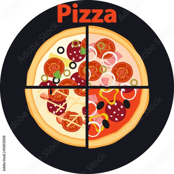 Fototapeta Sliced chunks of pizza