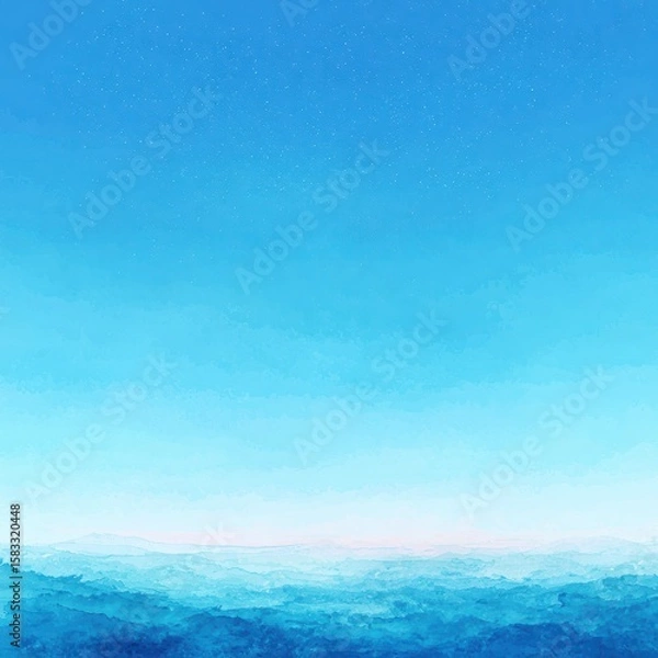 Fototapeta Azure sky, soft clouds, hazy landscape