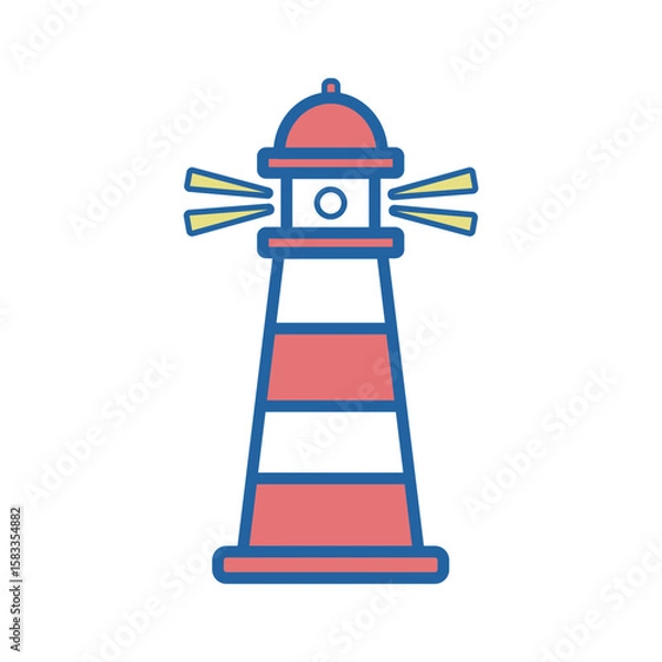 Fototapeta シンプルな灯台のアイコン（カラー）