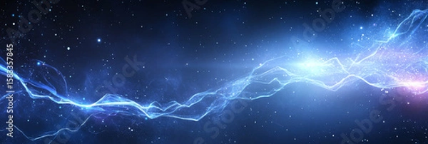 Fototapeta Abstract blue and purple light rays forming nebula pattern, suitable for background