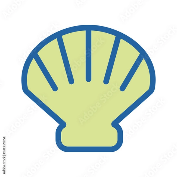 Fototapeta シンプルな貝のアイコン（カラー）