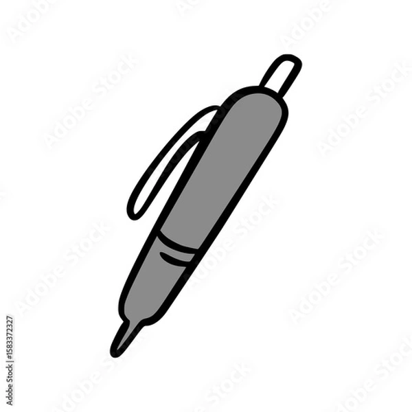 Obraz Hand-Drawn Pen Cartoon Vector – School Writing Tool for Note-Taking and Education Use