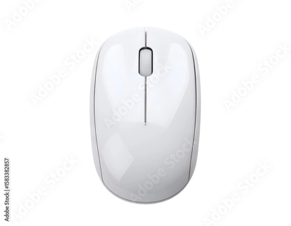 Fototapeta Elegant white computer accessory providing smooth navigation and comfortable use.