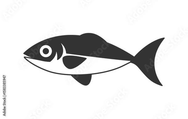Fototapeta fish vector illustration with smooth curve