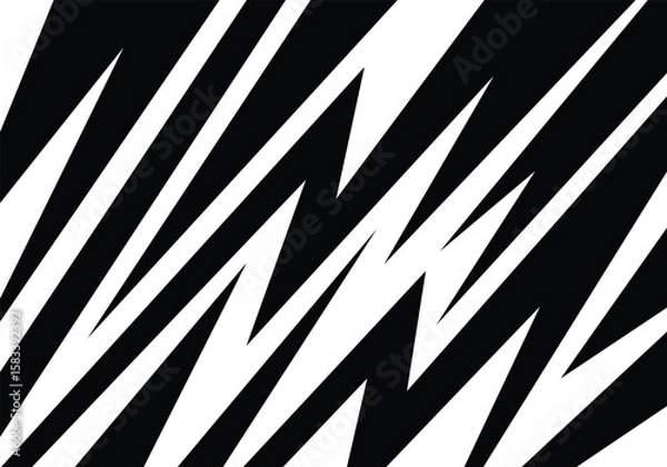 Fototapeta Abstract background with zigzag geometric line black and white pattern