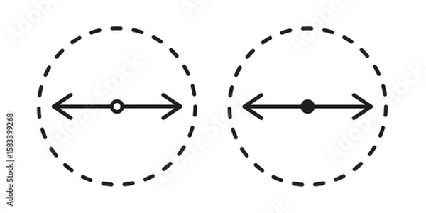 Obraz Diameter icon vector illustration. Flat design. Graphic design vector symbols.