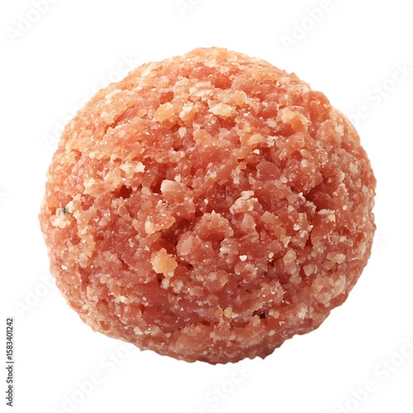 Fototapeta Round minced pork, isolated on transparent background.