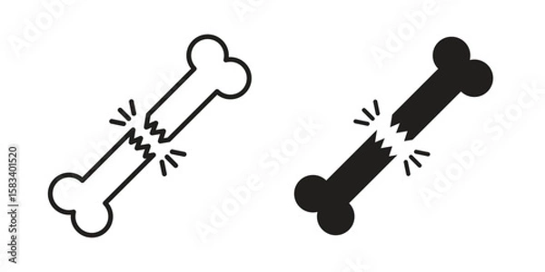 Obraz Broken bone icon vector illustration. Flat design. Graphic design vector symbols.