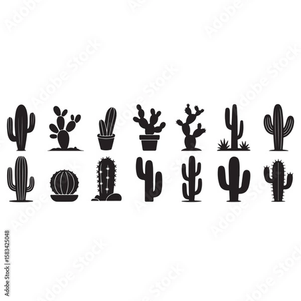 Fototapeta Vector illustration of a 3D rendered cactus with a hand gesture success sign