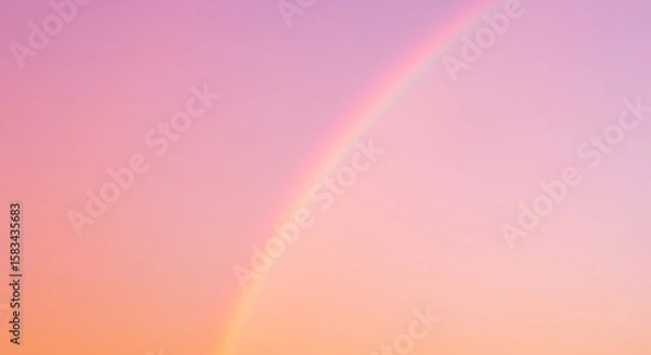 Obraz Arc en ciel pastel se fondant doucement dans un ciel rose tendre au coucher du soleil. AI Generated